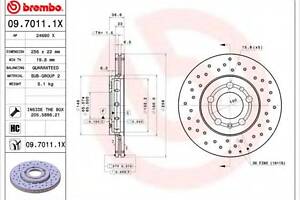 Гальмівний диск BREMBO 0970111X на SEAT IBIZA V (6J5, 6P5)