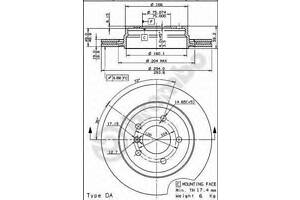 Гальмівний диск BREMBO 09772011 на MITSUBISHI CARISMA (DA_)