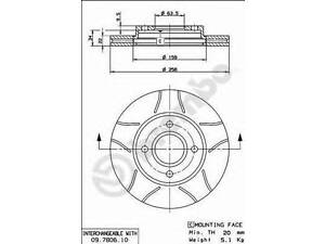 Гальмівний диск BREMBO 09780675 на FORD FIESTA Mk IV (JA_, JB_)