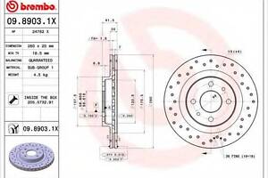 Гальмівний диск BREMBO 0989031X на LADA PRIORA универсал (2171)