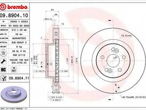 Гальмівний диск BREMBO 09890411 на RENAULT MEGANE II (BM0/1_, CM0/1_)