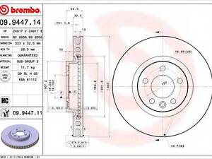 Гальмівний диск BREMBO 09944711 на VW MULTIVAN Mk V (7HM, 7HN, 7HF, 7EF, 7EM, 7EN)