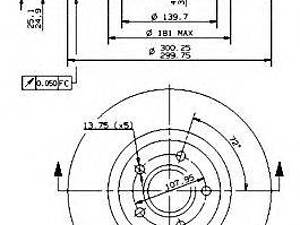 Гальмівний диск BREMBO 09946811 на FORD C-MAX II (DXA/CB7, DXA/CEU)