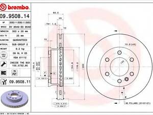 Гальмівний диск BREMBO 09950811 на MERCEDES-BENZ SPRINTER 3,5-t автобус (906)