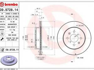 Тормозной диск BREMBO 09972811 на OPEL AGILA (A) (H00)