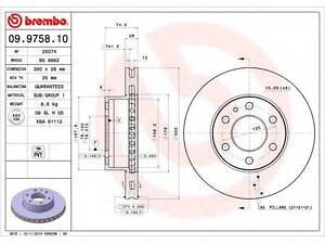 Гальмівний диск BREMBO 09975810 на IVECO DAILY IV автобус