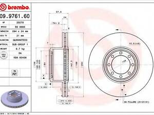 Гальмівний диск BREMBO 09976160 на IVECO DAILY IV автобус