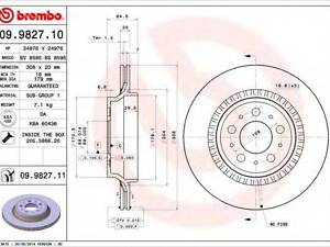 Гальмівний диск BREMBO 09982711 на VOLVO XC90 I универсал