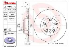 Гальмівний диск BREMBO 09987011 на VW TOUAREG (7LA, 7L6, 7L7)