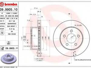 Тормозной диск BREMBO 09990511 на JEEP WAGONEER (XJ)