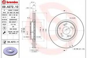 Гальмівний диск BREMBO 09A27211 на HONDA ACCORD EURO VIII (CL)