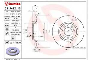 Гальмівний диск BREMBO 09A42210 на CITROËN DISPATCH