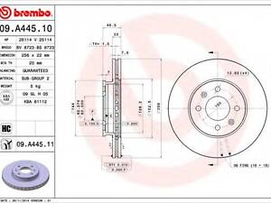 Гальмівний диск BREMBO 09A44510 на HYUNDAI i20 (PB, PBT)