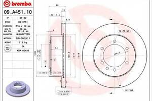 Гальмівний диск BREMBO 09A45110 на NISSAN SAFARI I (Y60, GR)