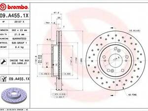 Тормозной диск BREMBO 09A4551X на HONDA EDIX (BE)