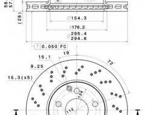 Гальмівний диск BREMBO 09A61351 на MERCEDES-BENZ C-CLASS T-Model (S204)