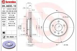 Тормозной диск BREMBO 09A63010 на VAUXHALL ANTARA (J26, H26)
