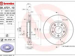 Гальмівний диск BREMBO 09A72111 на ALFA ROMEO GIULIETTA (940)