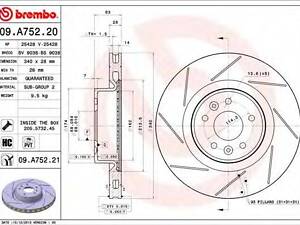 Гальмівний диск BREMBO 09A75221 на RENAULT MEGANE CC (EZ0/1_)