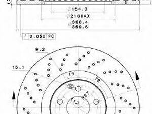 Гальмівний диск BREMBO 09A81911 на MERCEDES-BENZ S-CLASS купе (C216)