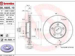 Гальмівний диск BREMBO 09A90510 на FORD C-MAX II (DXA/CB7, DXA/CEU)