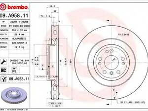 Гальмівний диск BREMBO 09A95811 на MERCEDES-BENZ M-CLASS (W166)