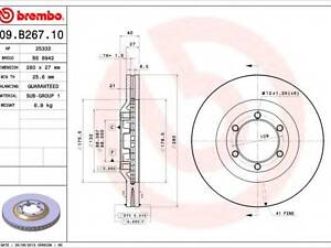 Гальмівний диск BREMBO 09B26710 на ISUZU RODEO (8DH)