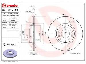 Гальмівний диск BREMBO 09B27210 на MAZDA 6 Sport (GH)