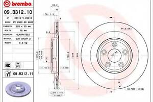 Гальмівний диск BREMBO 09B31211 на JAGUAR XF седан (_J05_, CC9)