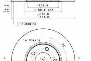 Тормозной диск BREMBO 09B33721 на BMW 1 (F20)