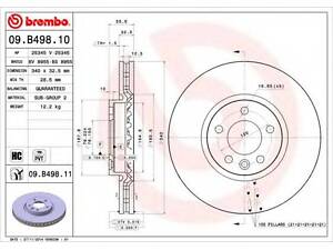 Гальмівний диск BREMBO 09B49810 на VW KOMBI / CARAVELLE V автобус (7HB, 7HJ, 7EB, 7EJ, 7EF)