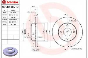 Гальмівний диск BREMBO 09B54810 на NISSAN EVALIA