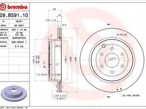 Тормозной диск BREMBO 09B59110 на NISSAN ARMADA (R51)