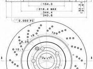 Тормозной диск BREMBO 09B74651 на MERCEDES-BENZ E-CLASS седан (W212)