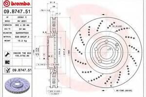 Гальмівний диск BREMBO 09B74751 на MERCEDES-BENZ CLS (C218)