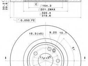 Гальмівний диск BREMBO 09B80741 на MERCEDES-BENZ CLA купе (C117)