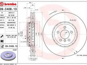 Гальмівний диск BREMBO 09C40813 на BMW 7 седан (F01, F02, F03, F04)