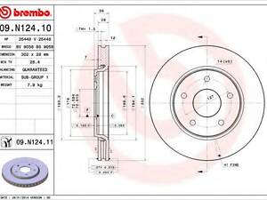 Гальмівний диск BREMBO 09N12411 на FIAT FREEMONT (JF_)