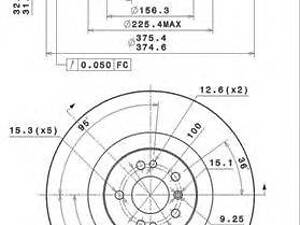 Гальмівний диск BREMBO 09R10511 на MERCEDES-BENZ GL-CLASS (X164)