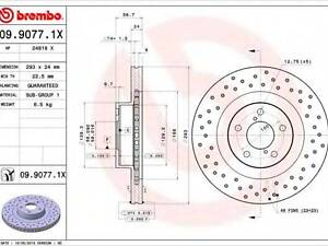 Гальмівний диск BREMBO 0990771X на SUBARU IMPREZA седан (GC)