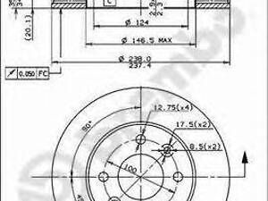 Гальмівний диск BREMBO 09314814 на RENAULT SUPER 5 (B/C40_)