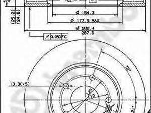 Гальмівний диск BREMBO 09684511 на MERCEDES-BENZ C-CLASS седан (W202)