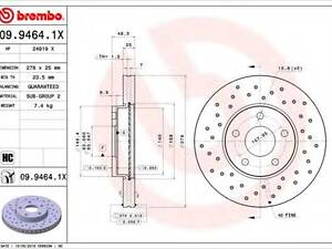 Гальмівний диск BREMBO 0994641X на VOLVO C30