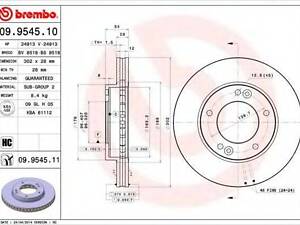 Гальмівний диск BREMBO 09954510 на KIA SORENTO I (JC)