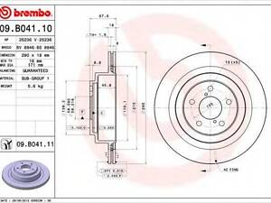 Гальмівний диск BREMBO 09B04111 на SUBARU IMPREZA седан (GD)