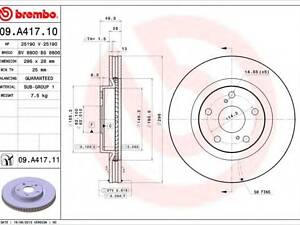 Гальмівний диск BREMBO 09A41711 на TOYOTA CAMRY седан (_XV4_)