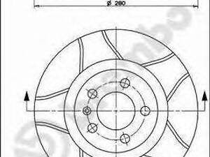 Гальмівний диск BREMBO 09701275 на AUDI A3 (8L1)