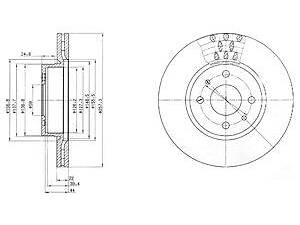 Тормозной диск DELPHI BG2413 ALFA ROMEO