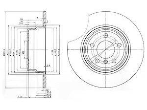 Гальмівний диск DELPHI BG3629 задній, 324mm BMW X5 (E53) 00-06