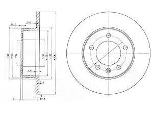 Тормозной диск DELPHI BG3681 зад., R16 00-(305x12mm)